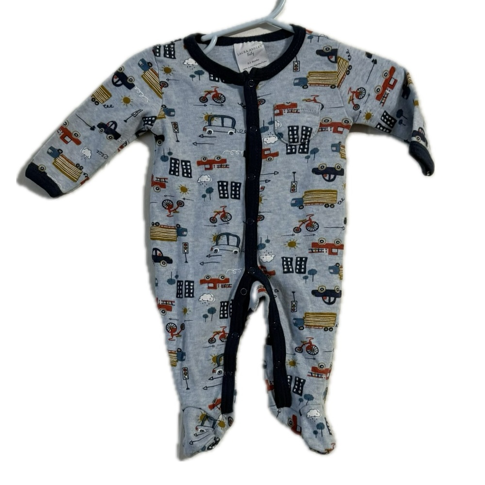 Laura Ashley Blue City Print Kids Footie